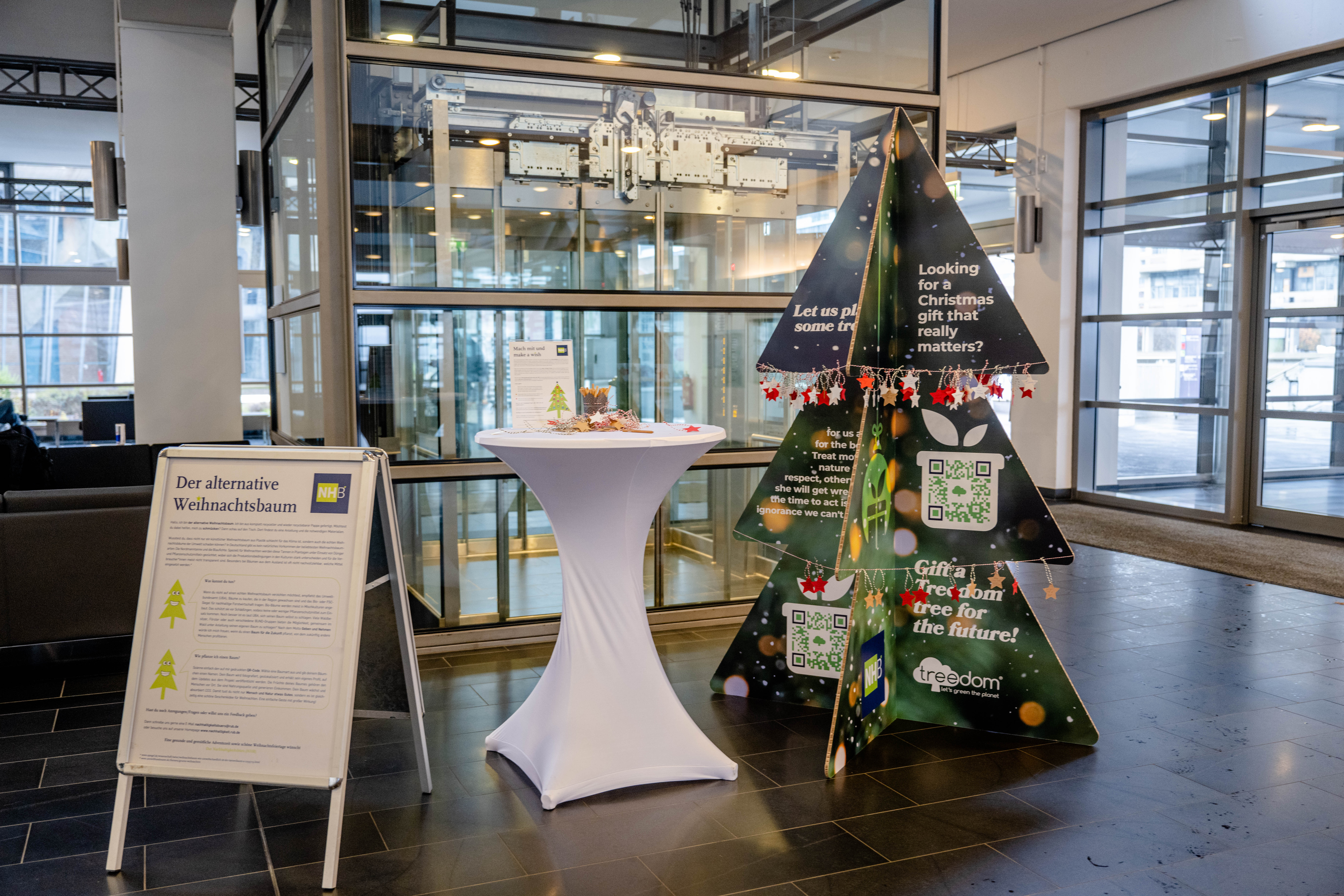 Der alternative Weihnachtsbaum des Nachhaltigkeitsbüros.